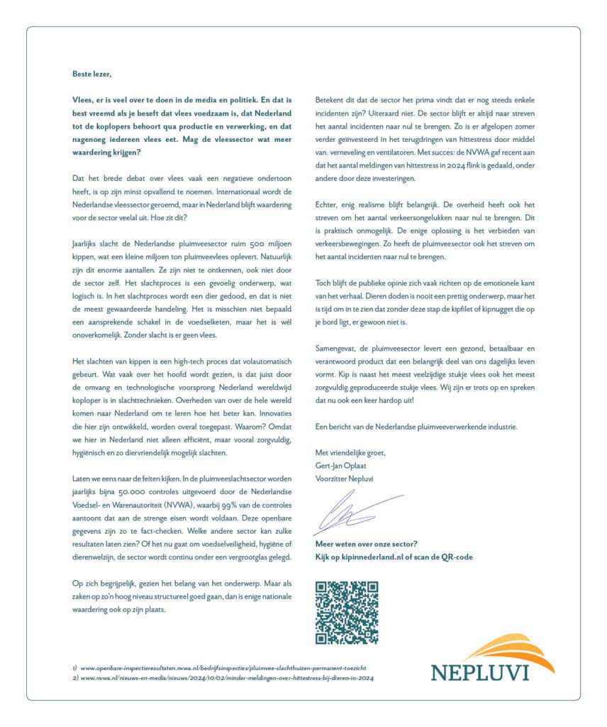 Advertentie ingezonden brief